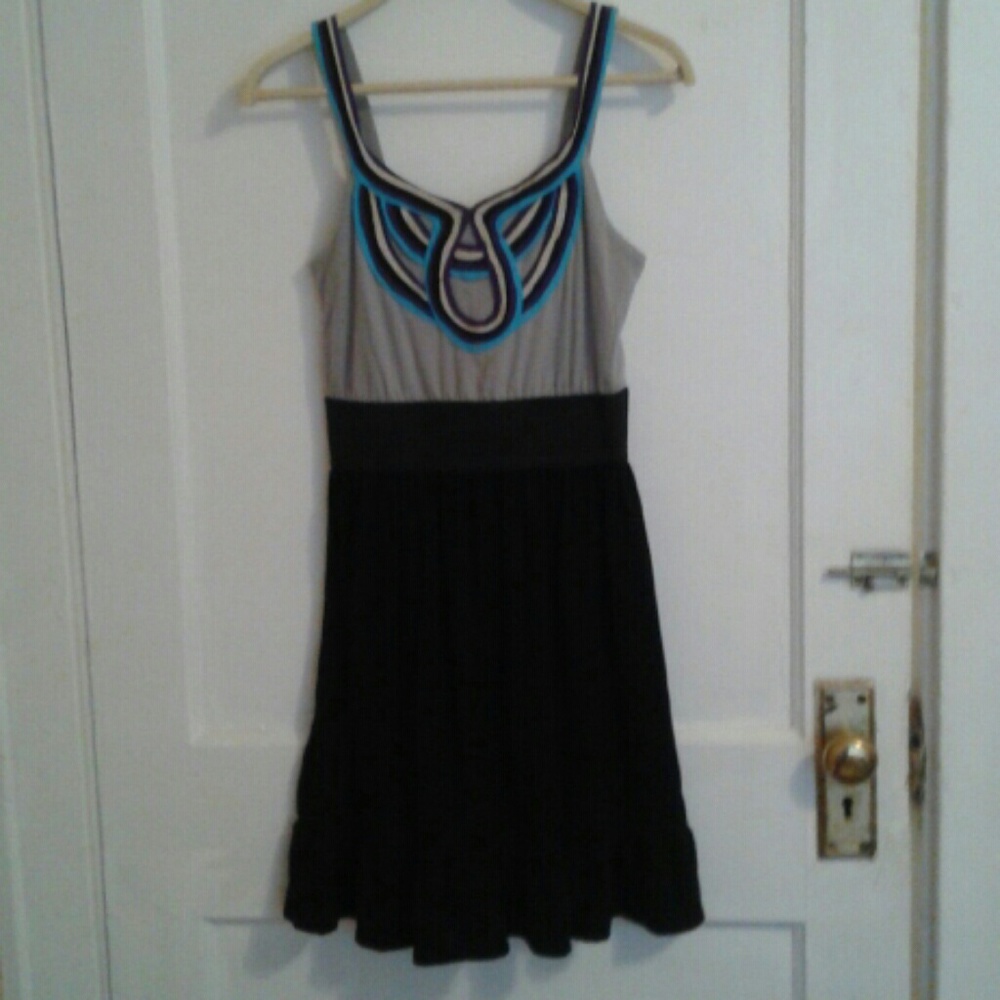 Little black dress with embroidered top